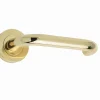 Thame Door Handle on Rose Polished Brass