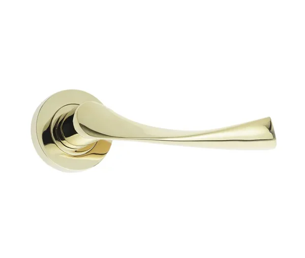 Twirl Door Handle on Rose PVD Brass