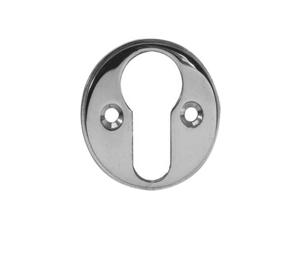 Frelan Hardware Euro Profile Escutcheon (40mm Diameter), Polished Chrome