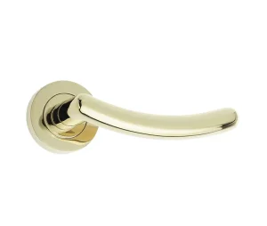 Mailand Door Handle on Rose PVD Brass