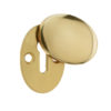 Frelan Hardware Standard Profile Oval Covered Escutcheon, Polished Brass