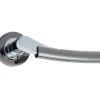 Arkus Door Handle on Rose Polished Chrome/Polished Black Nickel