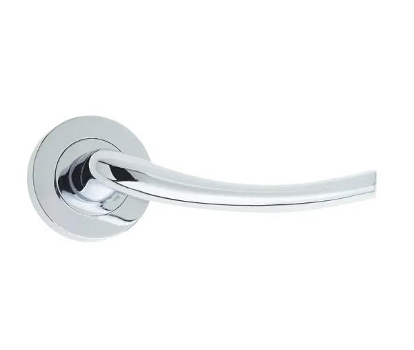 Opal Door Handle on Rose Polished Chrome