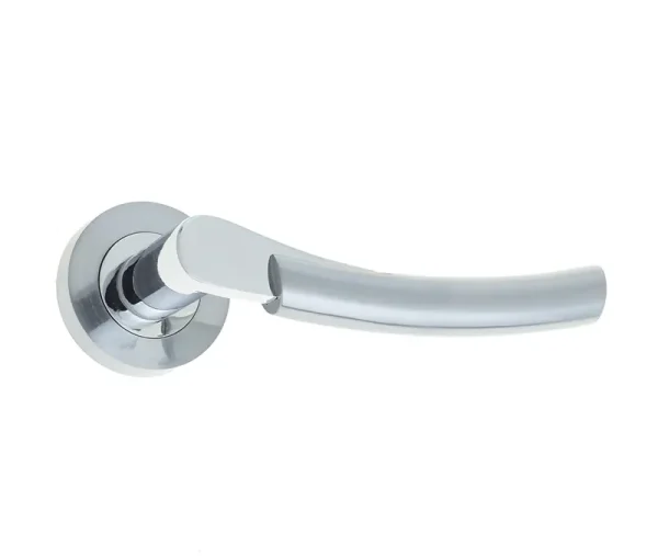 Capri Door Handle on Rose Polished Chrome/Satin Chrome