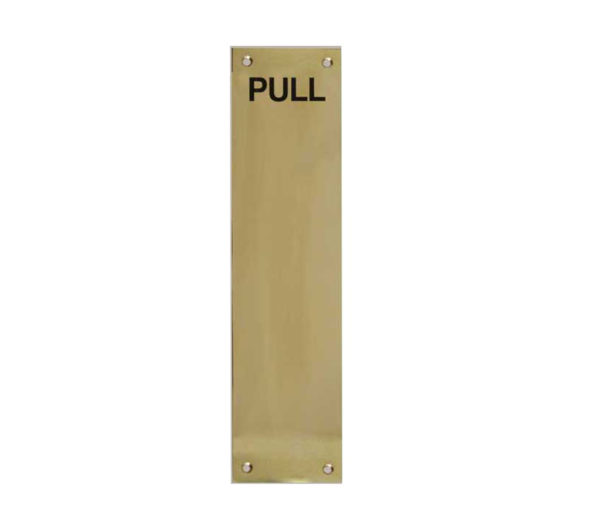 Frelan Hardware Engraved Pull Fingerplate (305mm x 75mm), Polished Brass