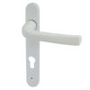 Frelan Hardware PVCu Lever Door Handles (220mm Backplate - 92mm C/C Euro Lock), White
