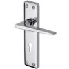 Heritage Brass Kendal Door Handles On Backplate, Polished Chrome (sold in pairs)