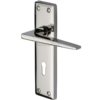 Heritage Brass Kendal Door Handles On Backplate, Polished Nickel (sold in pairs)