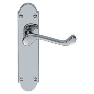 Lever on Back Plate Shaped Scroll - Lever Bathroom -168x40mm