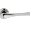Manital Le Mans Door Handles On Round Rose, Polished Chrome (sold in pairs)