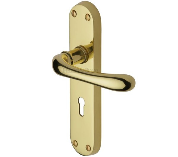 Heritage Brass Luna Polished Brass Door Handles (sold in pairs)