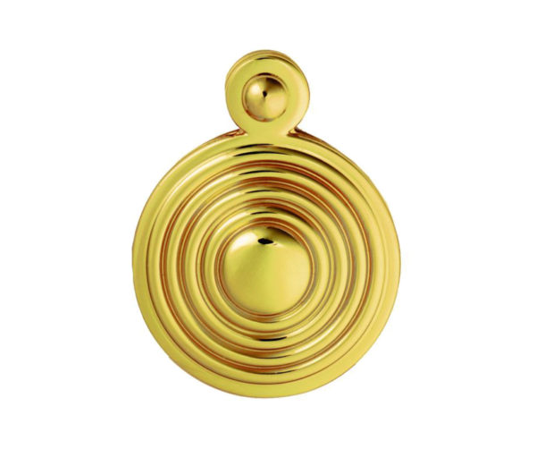 Queen Anne Reeded Covered Standard Profile Escutcheons, Polished Brass