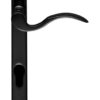 Scroll Narrow Plate, 92mm C/C, Euro Lock, Black Powder Coat Door Handles (sold in pairs)