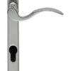 Scroll Narrow Plate, 92mm C/C, Euro Lock, Polished Chrome Door Handles (sold in pairs)