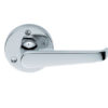 Victorian Door Handles On Round Rose, Polished Chrome (sold in pairs)