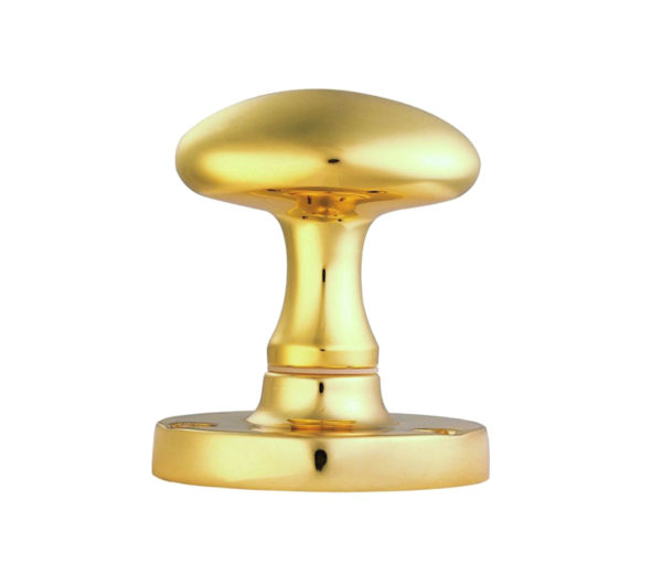 Manital Victorian Oval Mortice Door Knob, Polished Brass (sold in pairs)