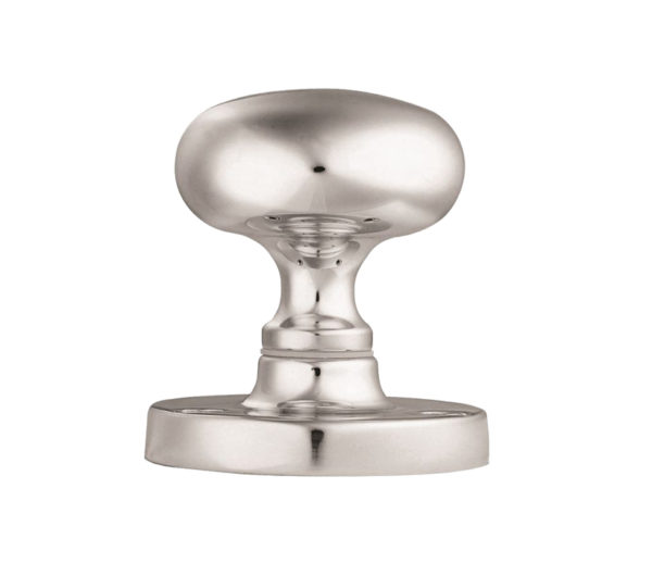 Manital Victorian Mushroom Solid Half Sprung Mortice Door Knob (Face Fixed), Polished Chrome (sold in pairs)