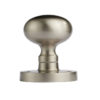 Manital Victorian Mushroom Solid Half Sprung Mortice Door Knob (Face Fixed), Satin Nickel (sold in pairs)