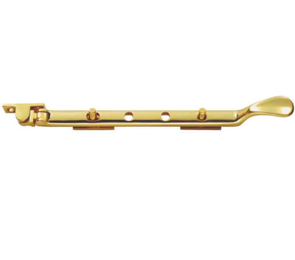 Victorian Casement Window Stays (8", 10" Or 12"), Polished Brass