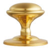 Round Centre Door Knob, Polished Brass