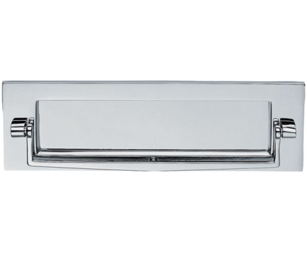 Postal Knocker Letter Plate (256mm x 80mm), Polished Chrome