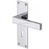 Heritage Brass Metro Low Profile Polished Chrome Door Handles On Backplate (sold in pairs)