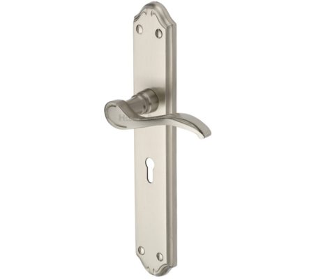 Heritage Brass Verona Long Satin Nickel Door Handles(sold in pairs)