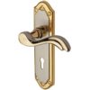 Heritage Brass Lisboa Jupiter Finish Satin Nickel With Gold Edge Handles (sold in pairs)