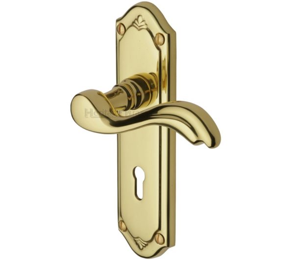 Heritage Brass Lisboa Polished Brass Door Handles(sold in pairs)