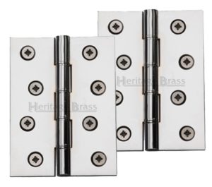 Heritage Brass 4 Inch Double Phosphor Washered Butt Hinges, Polished Chrome (sold in pairs)