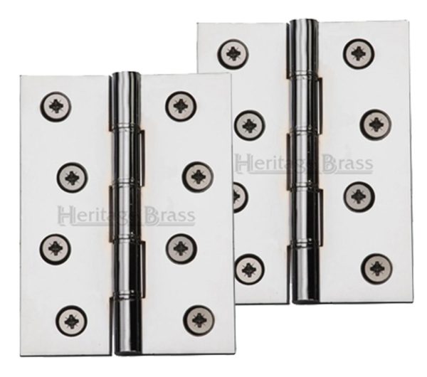 Heritage Brass 4 Inch Double Phosphor Washered Butt Hinges, Polished Chrome (sold in pairs)