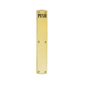 Engraved Large Push Plate (455mm x 75mm), Polished Brass