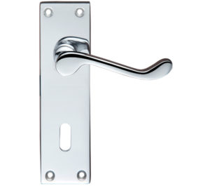 Zoo Hardware Project Range Victorian Scroll Door Handles On Backplate, Polished Chrome (sold in pairs)