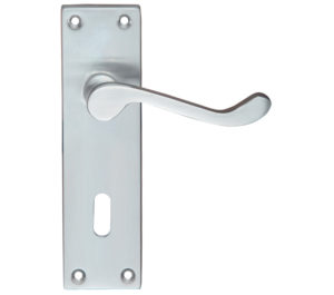 Zoo Hardware Project Range Victorian Scroll Door Handles On Backplate, Satin Chrome (sold in pairs)
