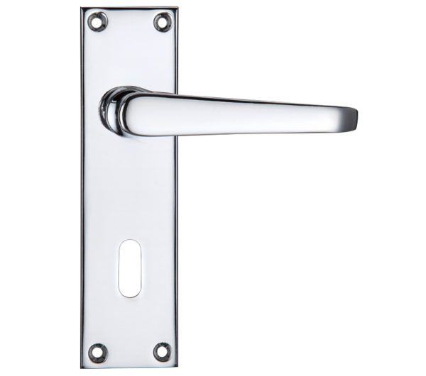 Zoo Hardware Project Range Victorian Flat Door Handles On Backplate, Polished Chrome (sold in pairs)