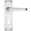 Zoo Hardware Project Range Victorian Flat Door Handles On Backplate, Satin Chrome (sold in pairs)