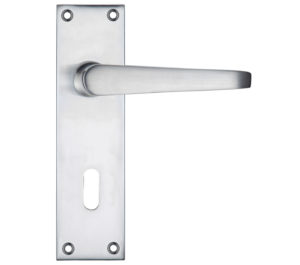 Zoo Hardware Project Range Victorian Flat Door Handles On Backplate, Satin Chrome (sold in pairs)