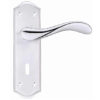 Zoo Hardware Project Range Asti Door Handles On Backplate, Dual Finish Satin Chrome & Polished Chrome (sold in pairs)