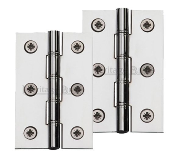 Heritage Brass 3 Inch Double Phosphor Washered Butt Hinges, Polished Chrome (sold in pairs)