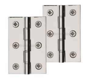 Heritage Brass 3 Inch Double Phosphor Washered Butt Hinges, Polished Nickel (sold in pairs)