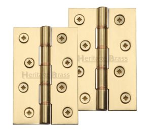 Heritage Brass 4" x 2 5/8" Double Phosphor Washered Butt Hinges, Polished Brass (sold in pairs)