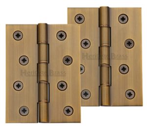 Heritage Brass 4 Inch Double Phosphor Washered Butt Hinges, Antique Brass - (sold in pairs)