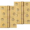 Heritage Brass 4 Inch Double Phosphor Washered Butt Hinges, Natural Brass (sold in pairs)