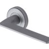 Heritage Brass Pyramid Satin Chrome Door Handles On Round Rose (sold in pairs)