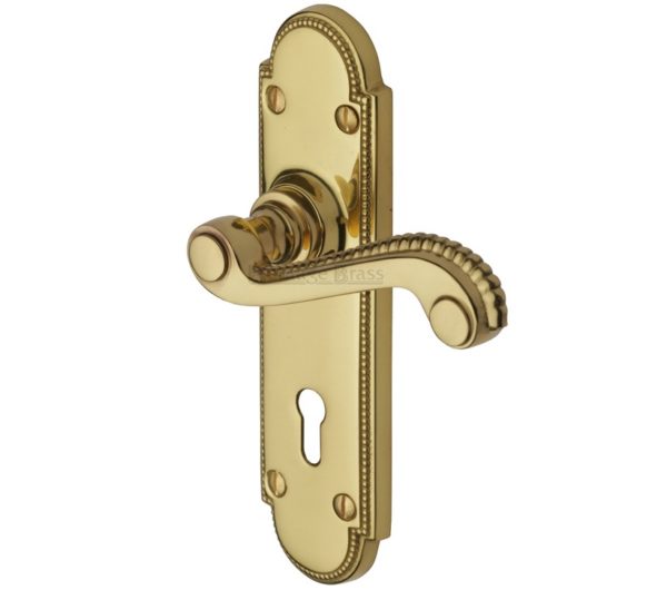 Heritage Brass Adam Polished Brass Door Handles(sold in pairs)