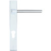 Zoo Hardware Rosso Maniglie Pavo Euro Lock Multi Point Door Handles On Narrow 220mm Backplate, Polished Chrome (sold in pairs)