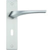 Zoo Hardware Rosso Maniglie Aries Door Handles On Backplate, Satin Chrome (sold in pairs)