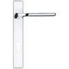 Zoo Hardware Rosso Maniglie Vela Euro Lock Multi Point Door Handles On Narrow 220mm Backplate, Polished Chrome (sold in pairs)