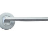 Zoo Hardware Rosso Maniglie Pavo Lever On Round Rose, Satin Chrome (sold in pairs)