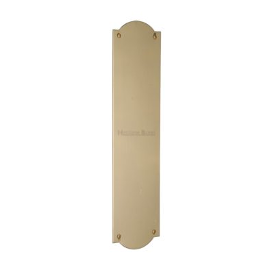 Heritage Brass Shaped Fingerplate (305mm x 77mm), Polished Brass Finish